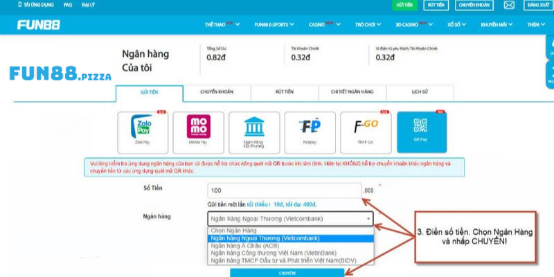 Hướng Dẫn Nạp Tiền Fun88 Đơn Giản, Nhanh Chóng 1 Hướng dẫn nạp tiền Fun88 dành cho tân thủ